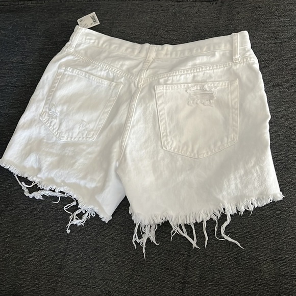 FREE People Maggie Mid-Rise White Distressed Shorts - Picture 7 of 11